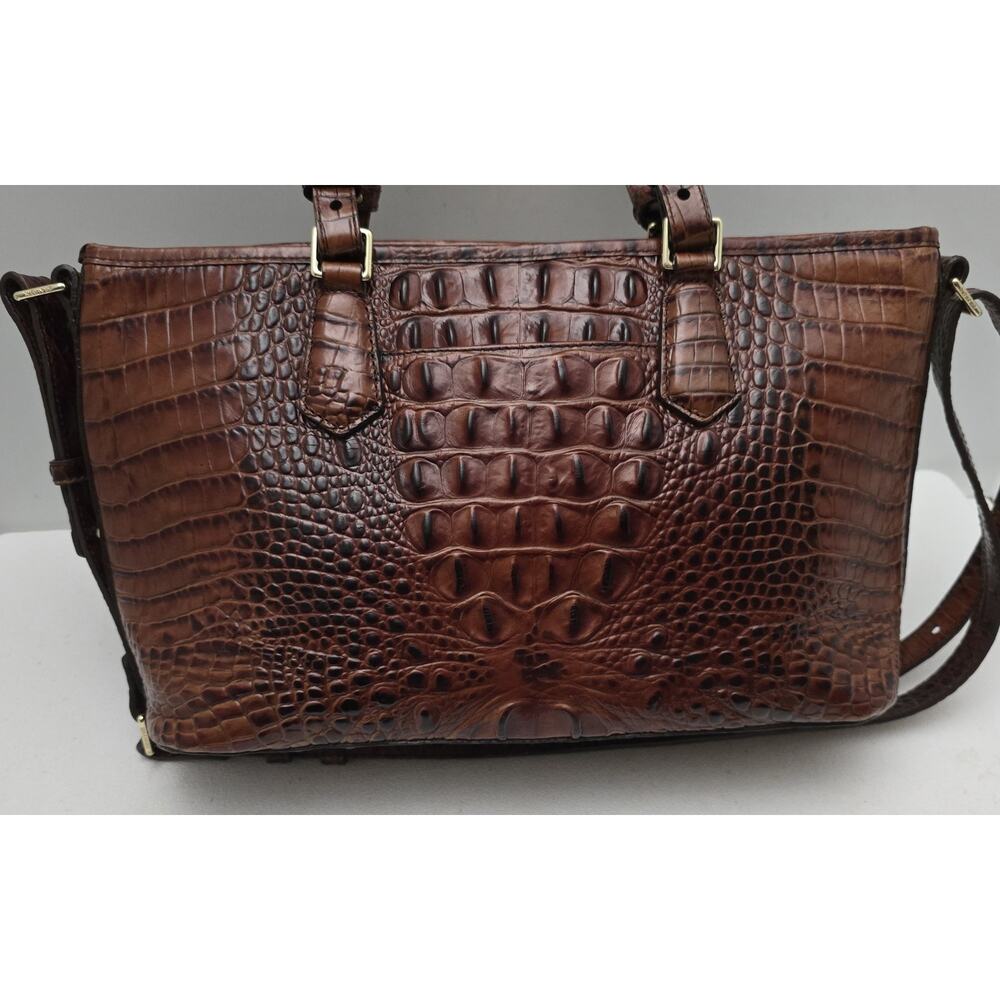 Brahmin Asher Satchel Pecan Melbourns Leather Tote Crossbody Bag Medium - Picture 6 of 16